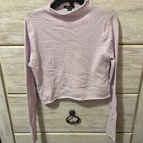 wild fable Tops - Wild Fable Purple Ribbed Crop Long Sleeve Blouse